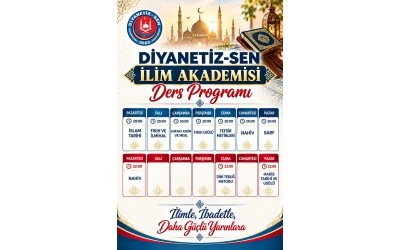 Diyanetiz-Sen İlim Akademisi Ders Programı Başlıyor
