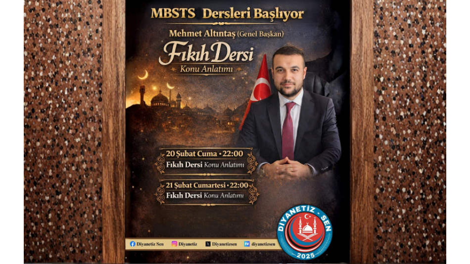 Diyanetiz-Sen’den MBSTS Adaylarına Büyük Destek: Hızlandırılmış Dersler Başlıyor